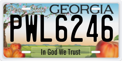 GA license plate PWL6246