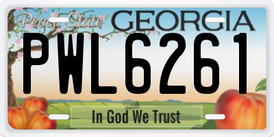 GA license plate PWL6261