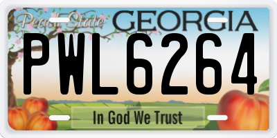 GA license plate PWL6264