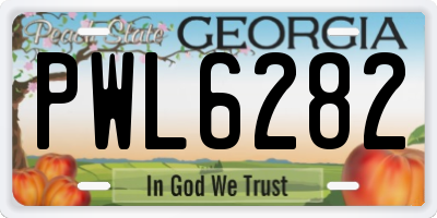 GA license plate PWL6282