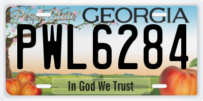GA license plate PWL6284