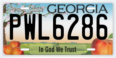 GA license plate PWL6286