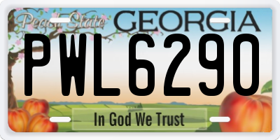 GA license plate PWL6290