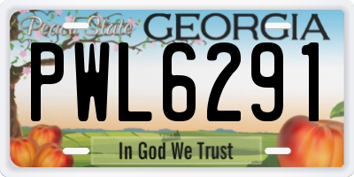 GA license plate PWL6291