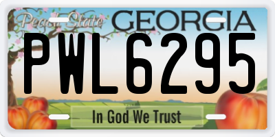 GA license plate PWL6295