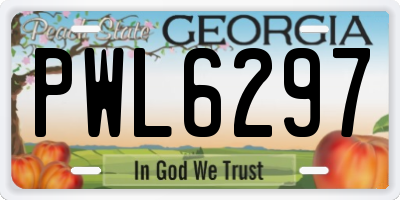 GA license plate PWL6297
