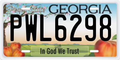 GA license plate PWL6298
