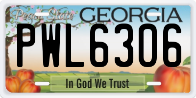 GA license plate PWL6306