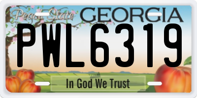 GA license plate PWL6319