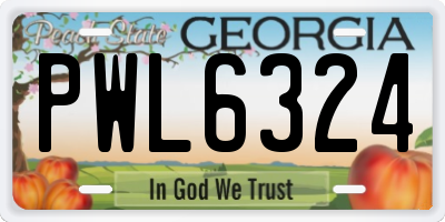 GA license plate PWL6324