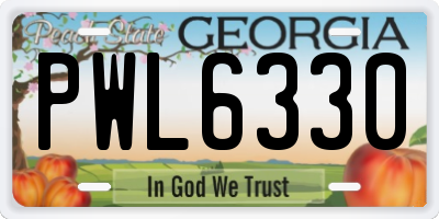 GA license plate PWL6330