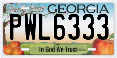 GA license plate PWL6333
