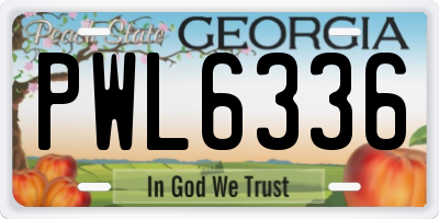 GA license plate PWL6336