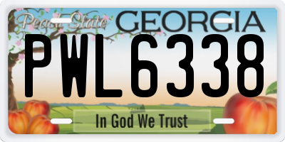 GA license plate PWL6338