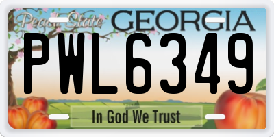 GA license plate PWL6349