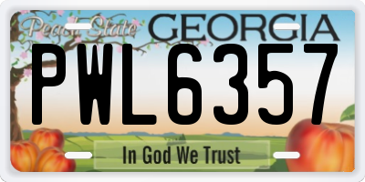 GA license plate PWL6357