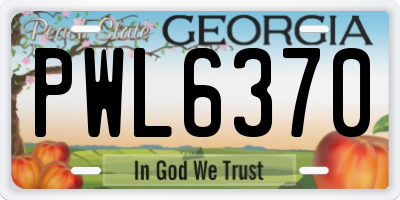 GA license plate PWL6370