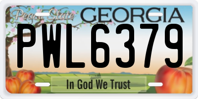 GA license plate PWL6379