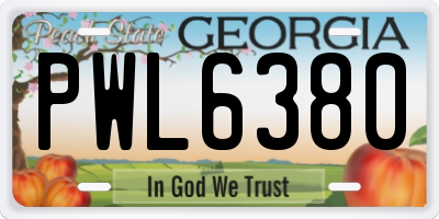 GA license plate PWL6380