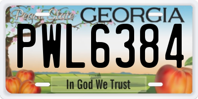 GA license plate PWL6384