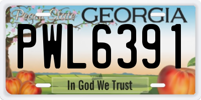 GA license plate PWL6391
