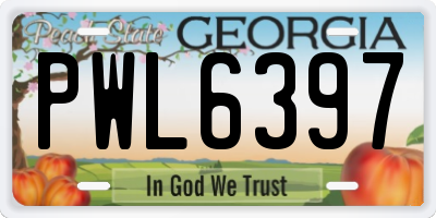 GA license plate PWL6397