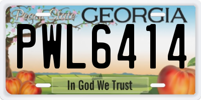 GA license plate PWL6414
