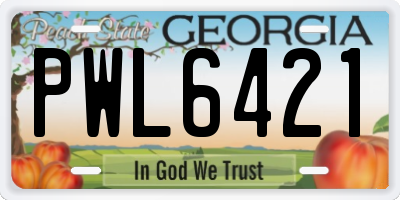 GA license plate PWL6421