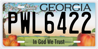 GA license plate PWL6422