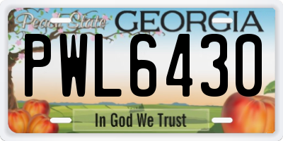 GA license plate PWL6430
