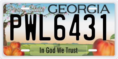 GA license plate PWL6431