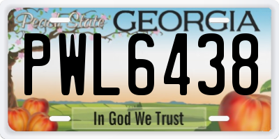 GA license plate PWL6438