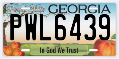 GA license plate PWL6439