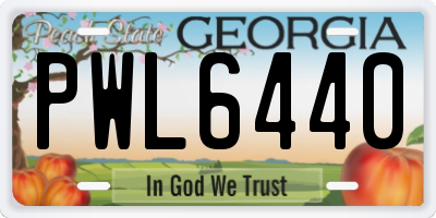 GA license plate PWL6440