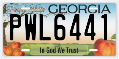 GA license plate PWL6441
