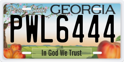 GA license plate PWL6444