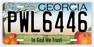 GA license plate PWL6446