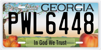 GA license plate PWL6448
