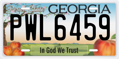 GA license plate PWL6459