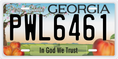 GA license plate PWL6461