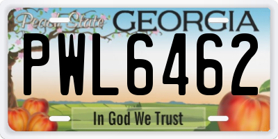 GA license plate PWL6462