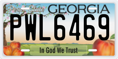 GA license plate PWL6469