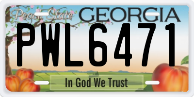 GA license plate PWL6471