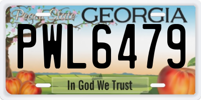 GA license plate PWL6479