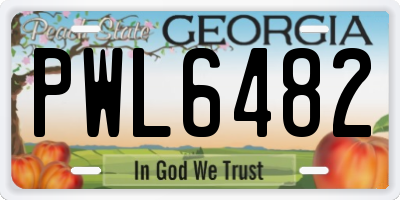 GA license plate PWL6482