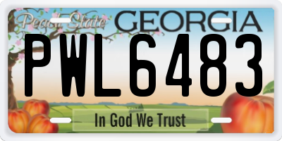 GA license plate PWL6483