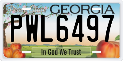 GA license plate PWL6497