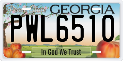 GA license plate PWL6510