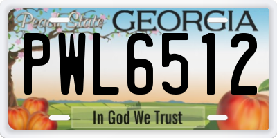 GA license plate PWL6512