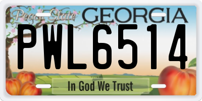 GA license plate PWL6514